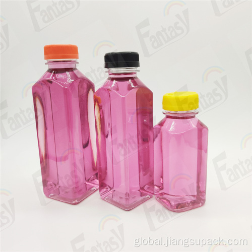 Pet Beverage Bottles Disposable Plastic Beverage Juice Drinking Bottle with Cap Factory